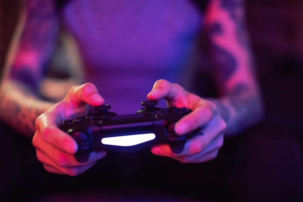 Gamer playing a console game — helpful for understanding player experience and in-game behavior in gaming market research